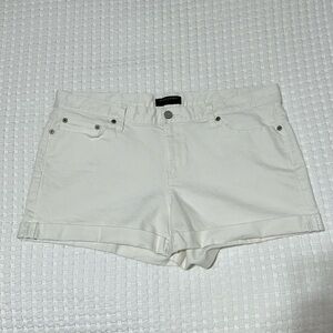 Banana Republic White Fold-Over Denim Shorts